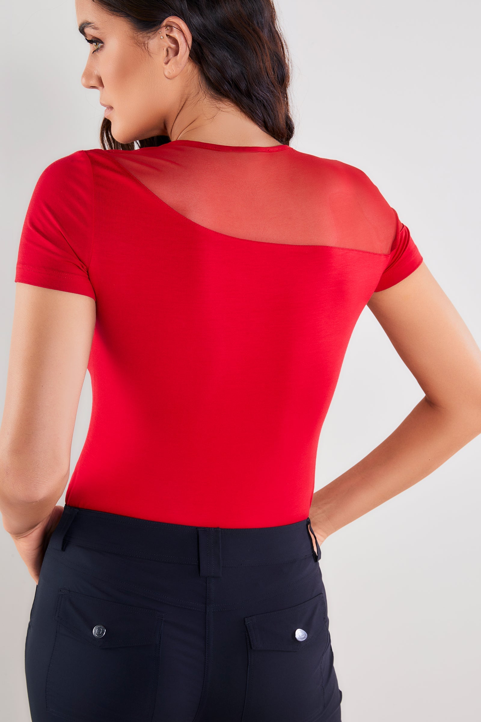 Atomic Red || Betty Asymmetrical Top