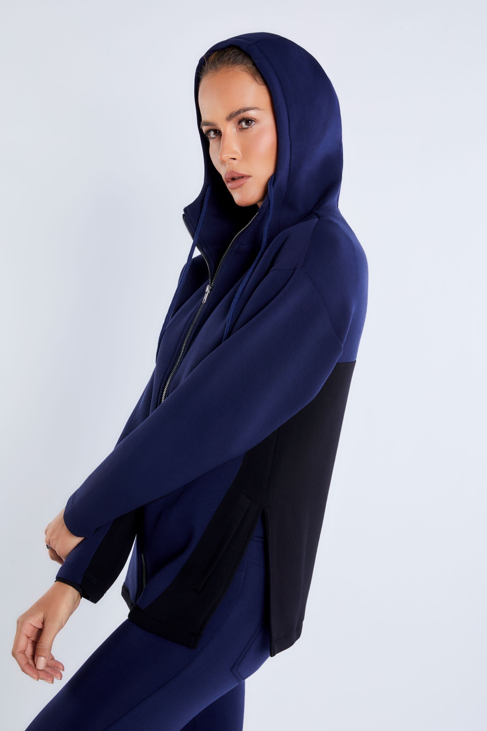 navy with black||