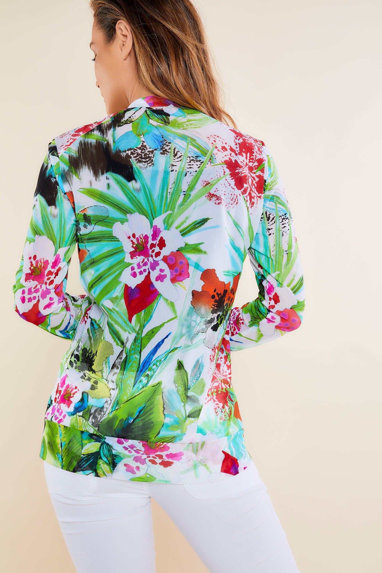 Euphoric Floral Print || Bailey Mesh Printed Zip-Up