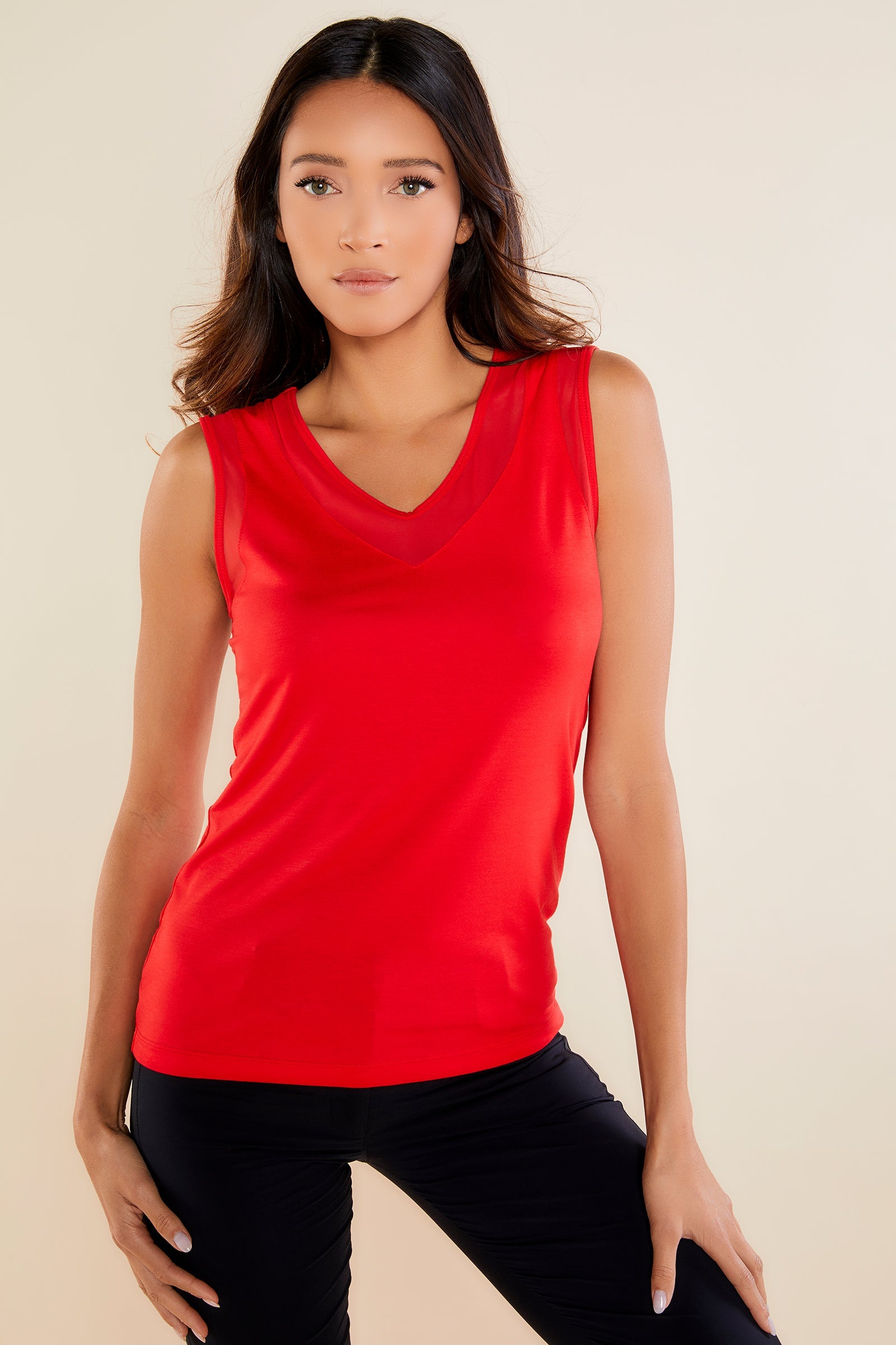 Atomic Red || Spring Jackson V-Neck Tank