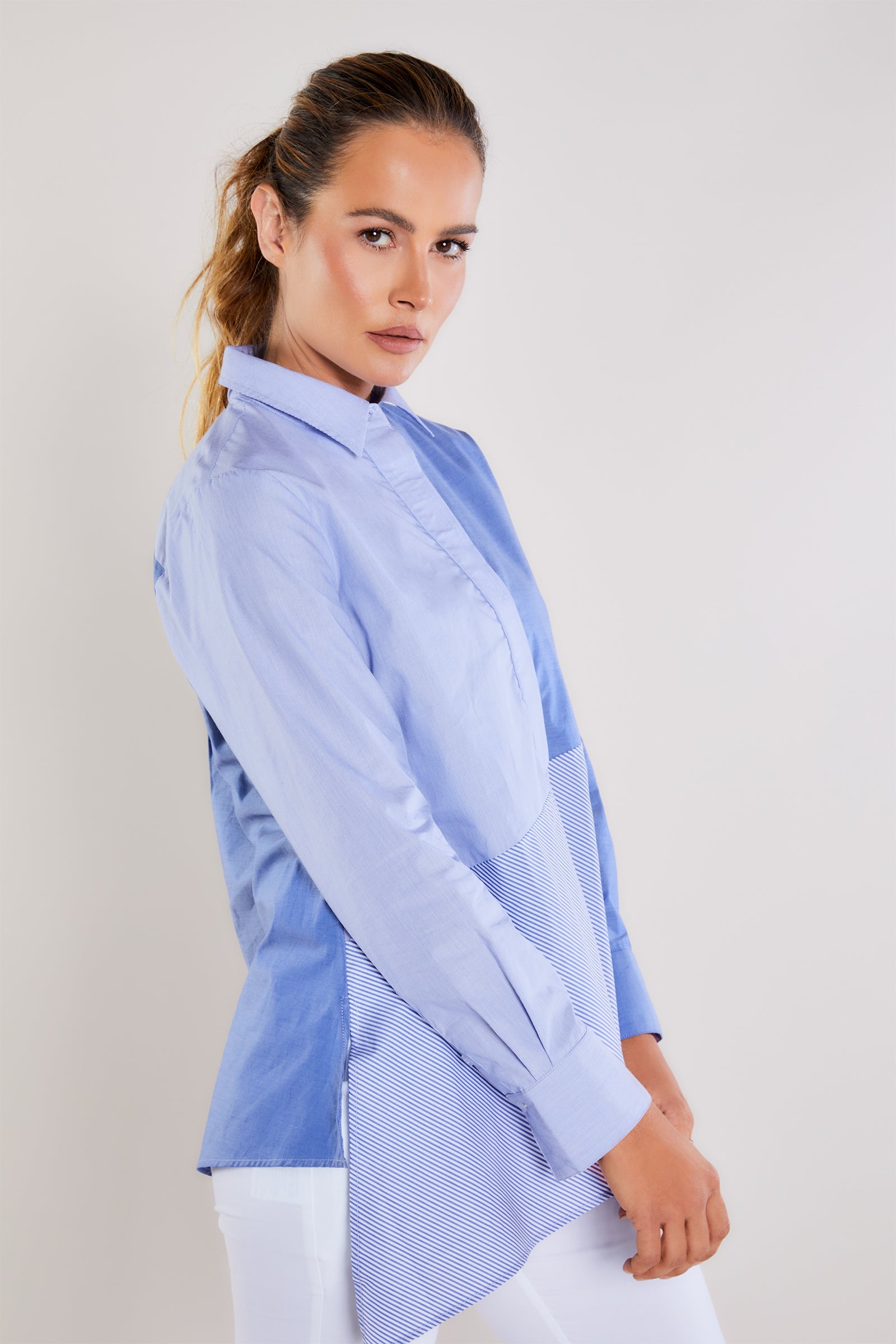 Mixed Blue Stripe || Saya Shirt