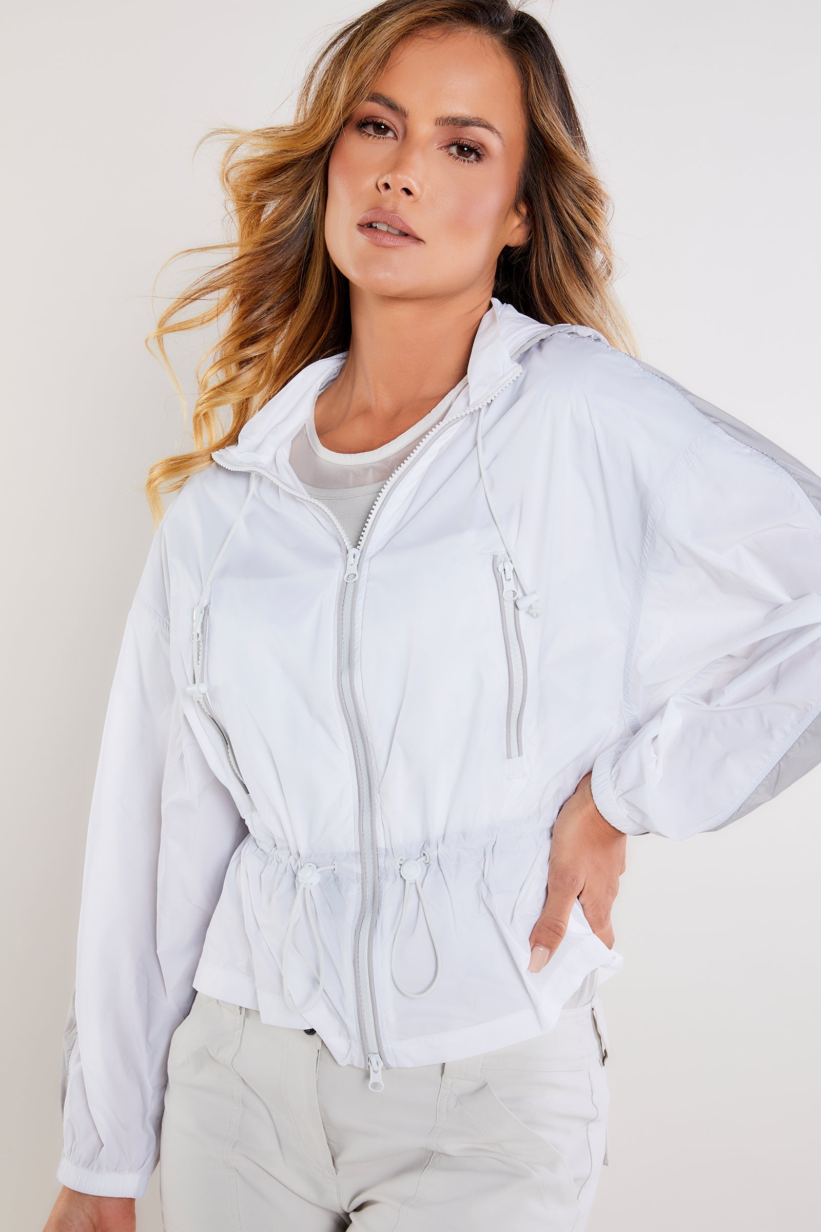 Stone/White || August Nylon Jacket