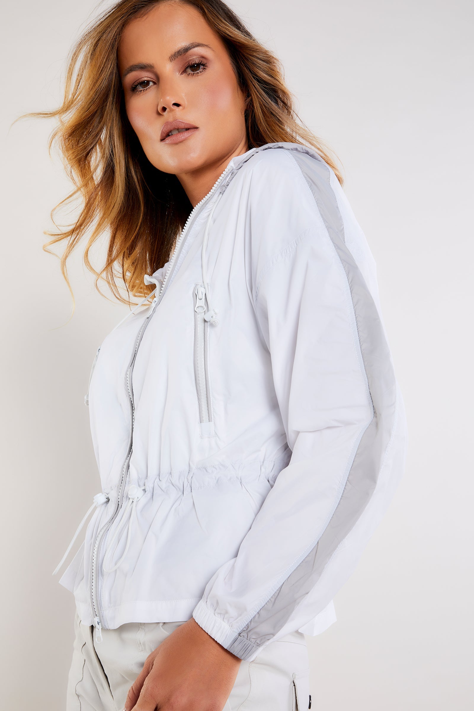 Stone/White || August Nylon Jacket
