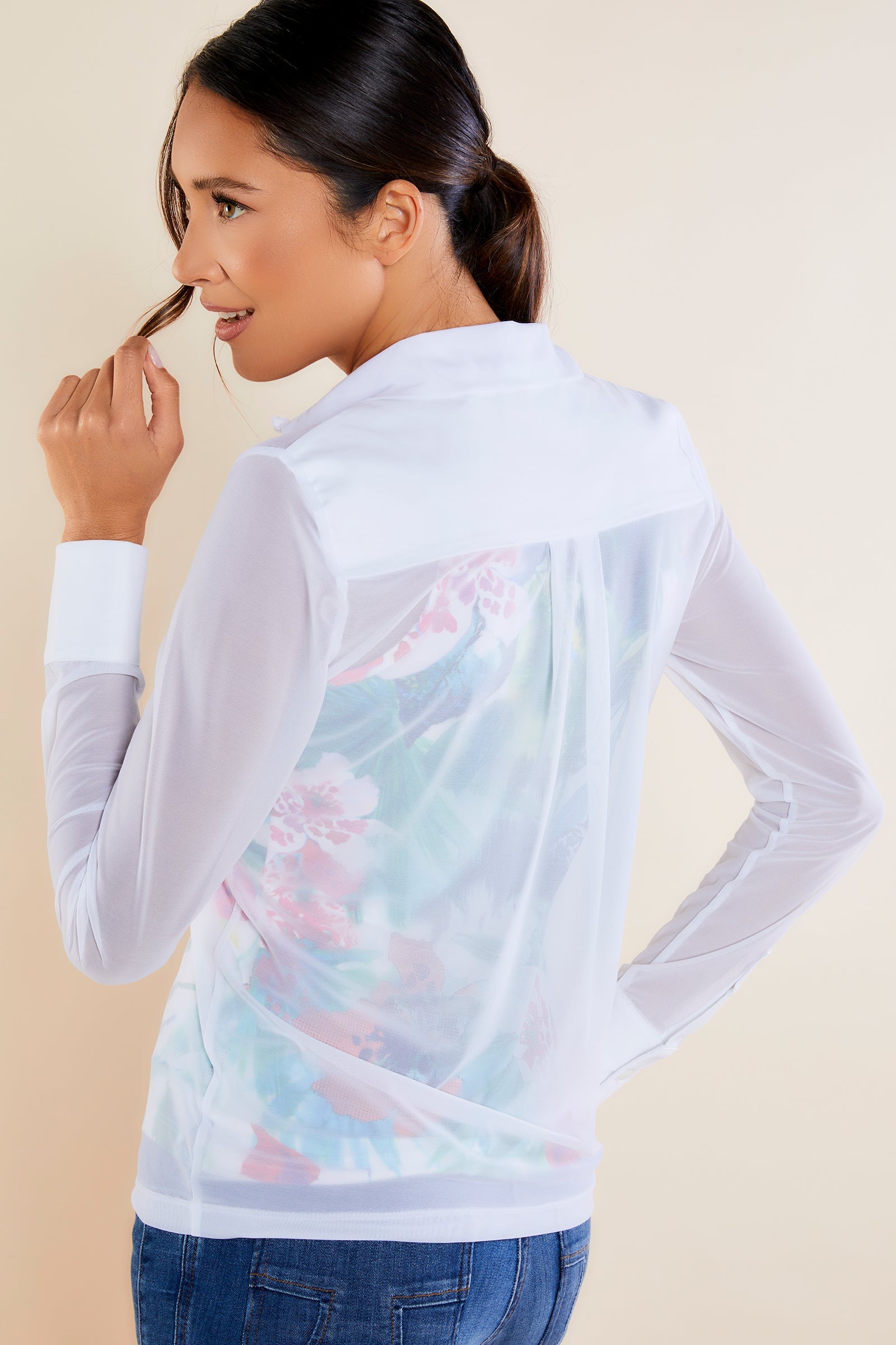Euphoric Floral Print || Gem Mesh Top