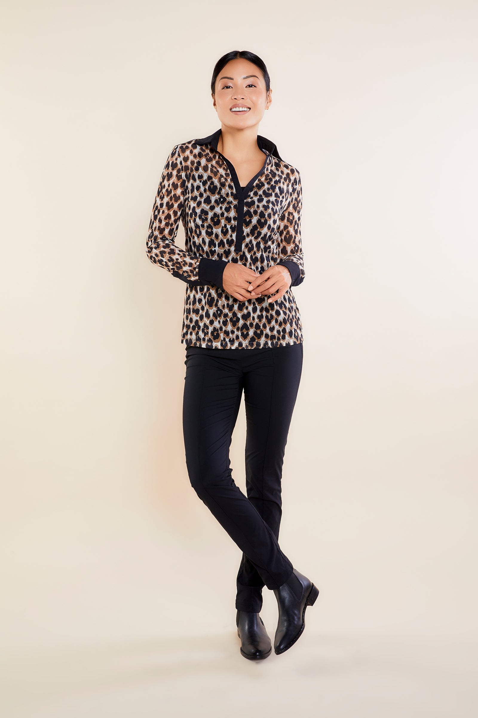 Abstract Cheetah Print || Gem Mesh Top