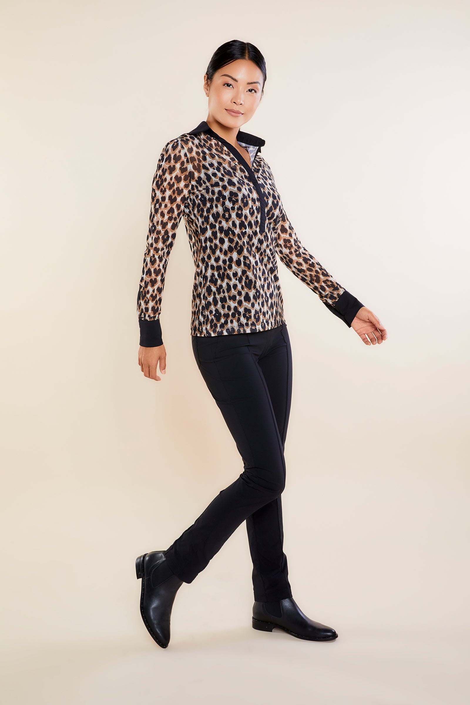 Abstract Cheetah Print || Gem Mesh Top