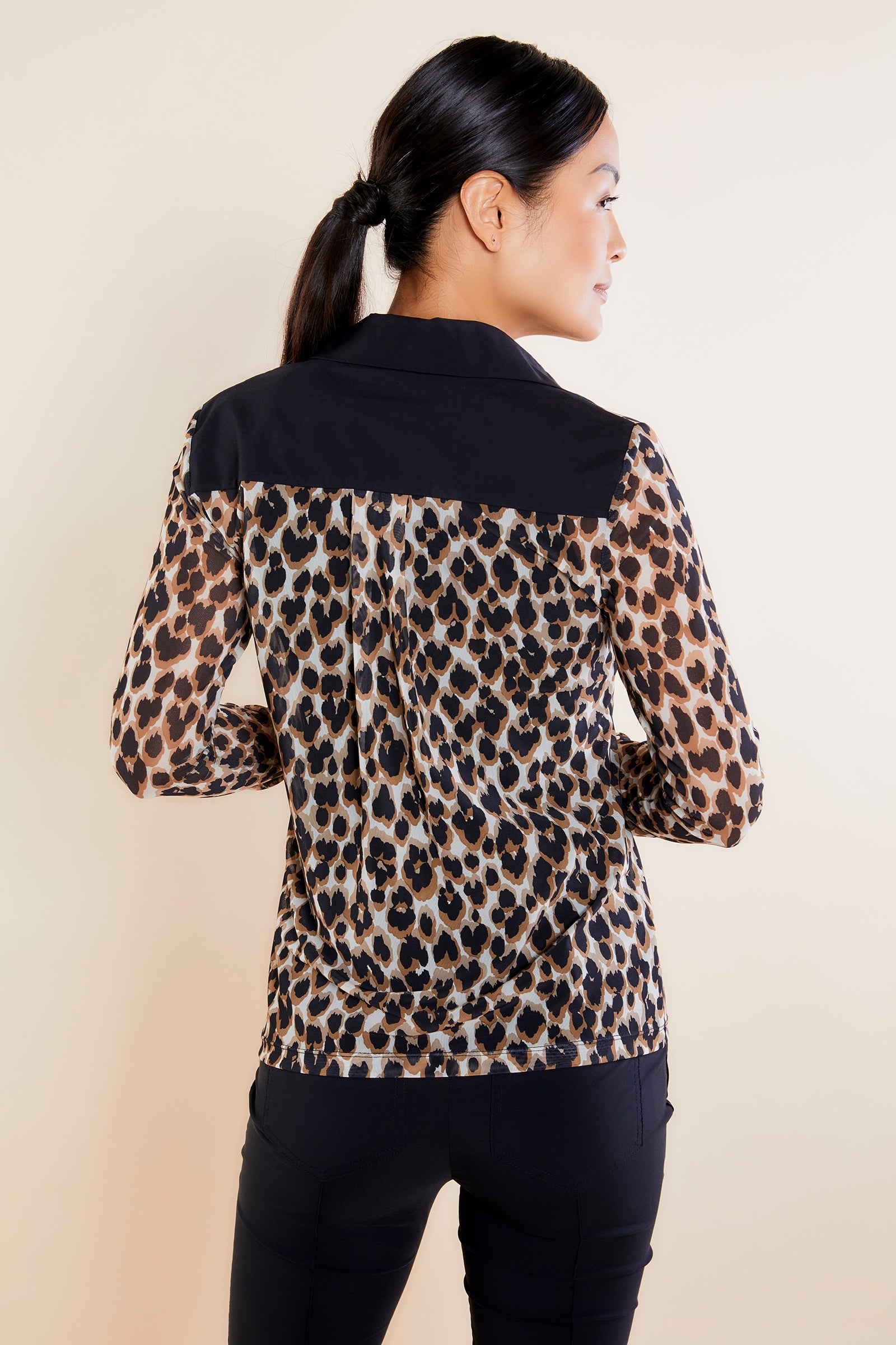 Abstract Cheetah Print || Gem Mesh Top
