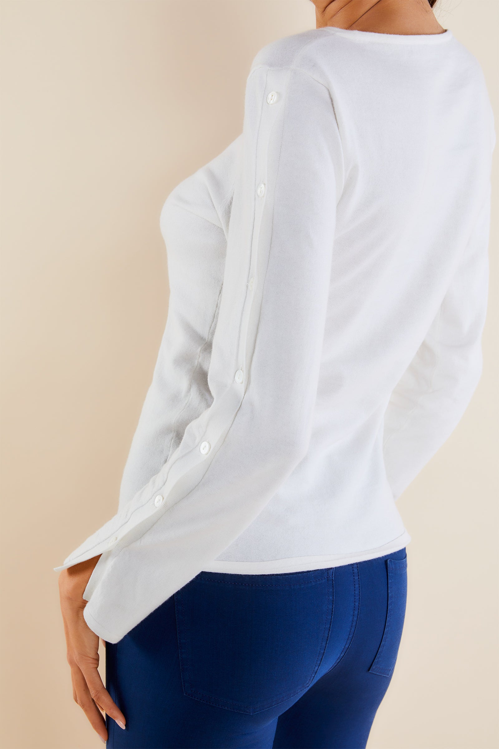 White || Helena Silk Cashmere Top