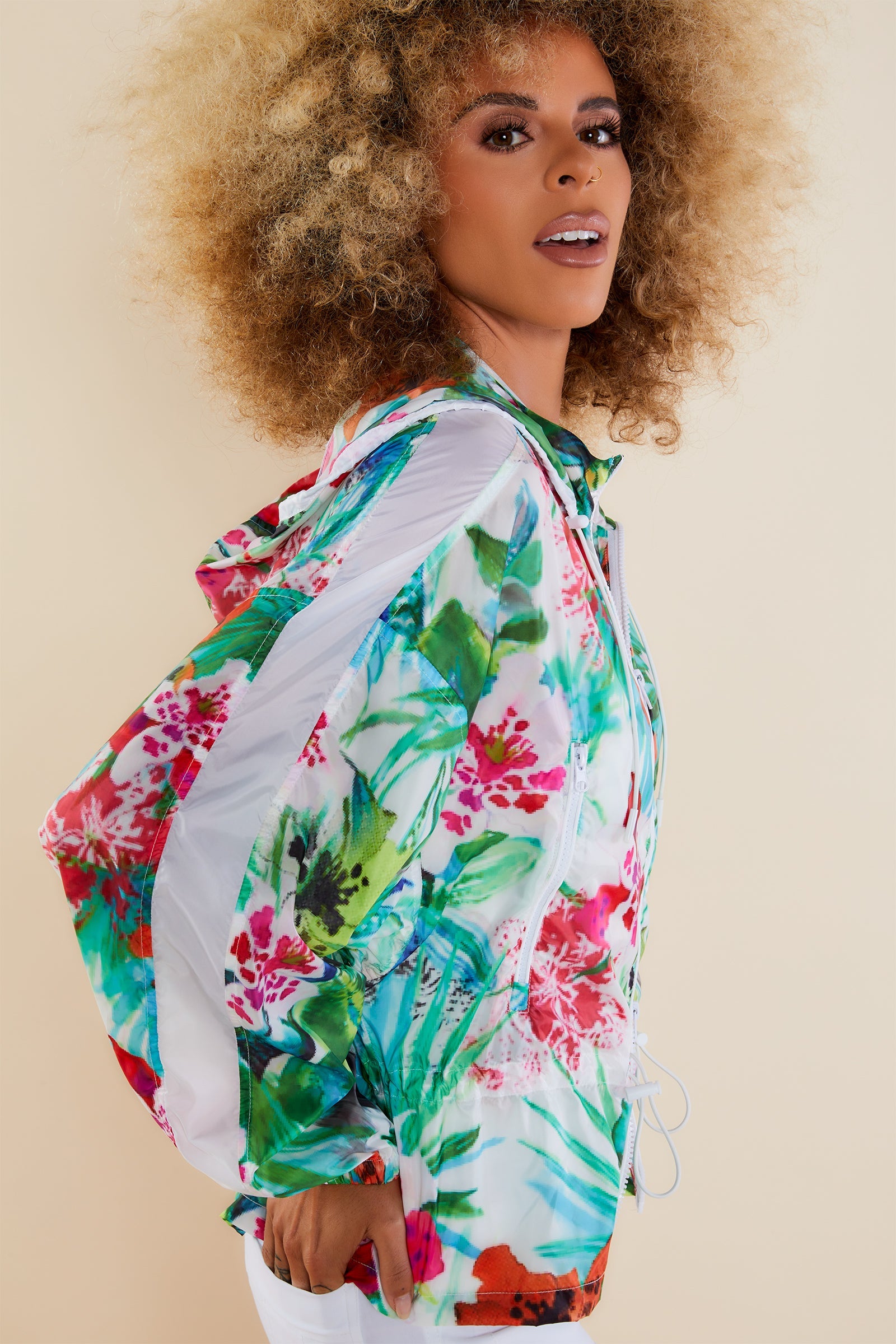 Euphoric Floral Print || Printed August Nylon Jacket