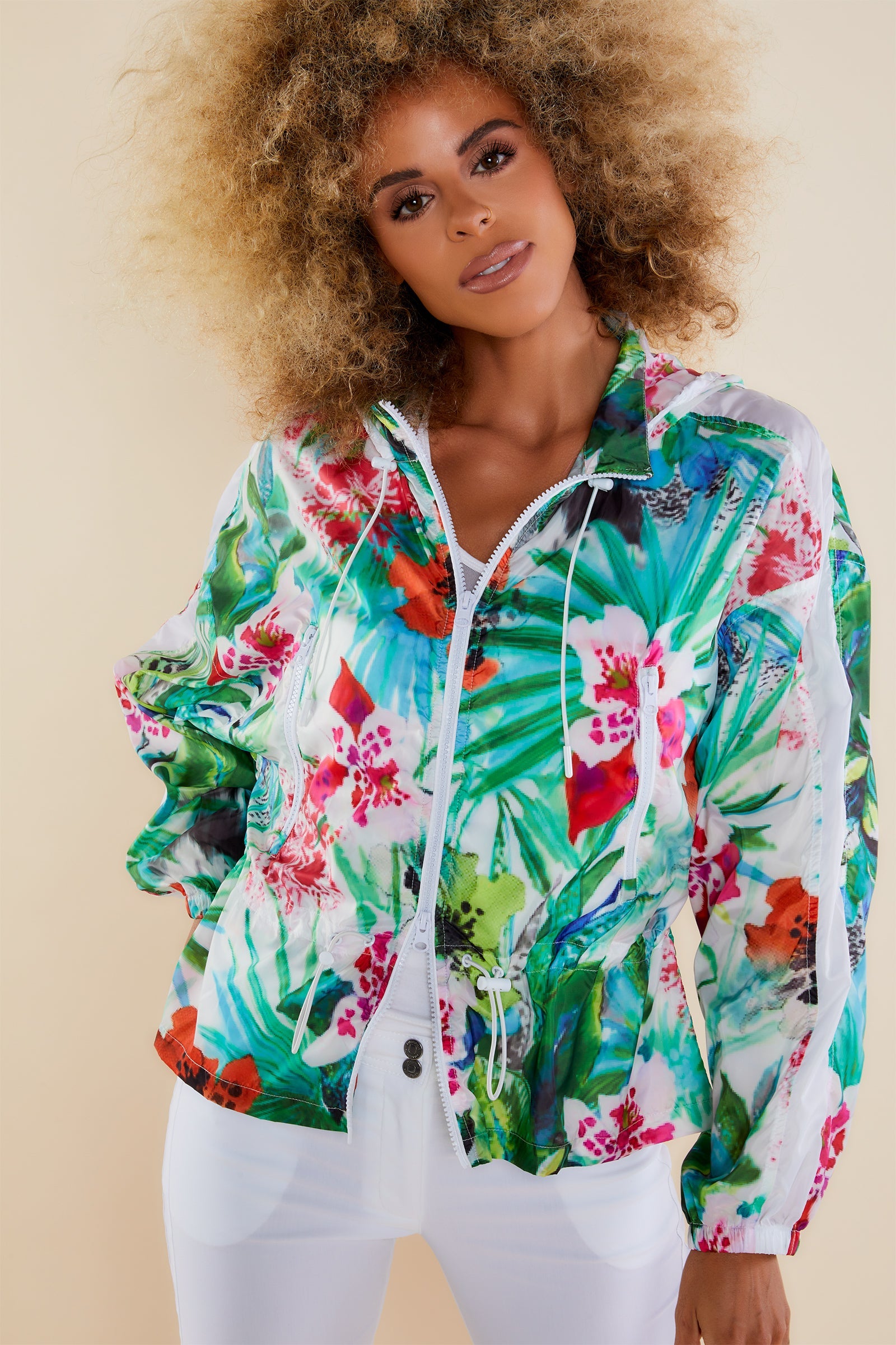 Euphoric Floral Print || Printed August Nylon Jacket