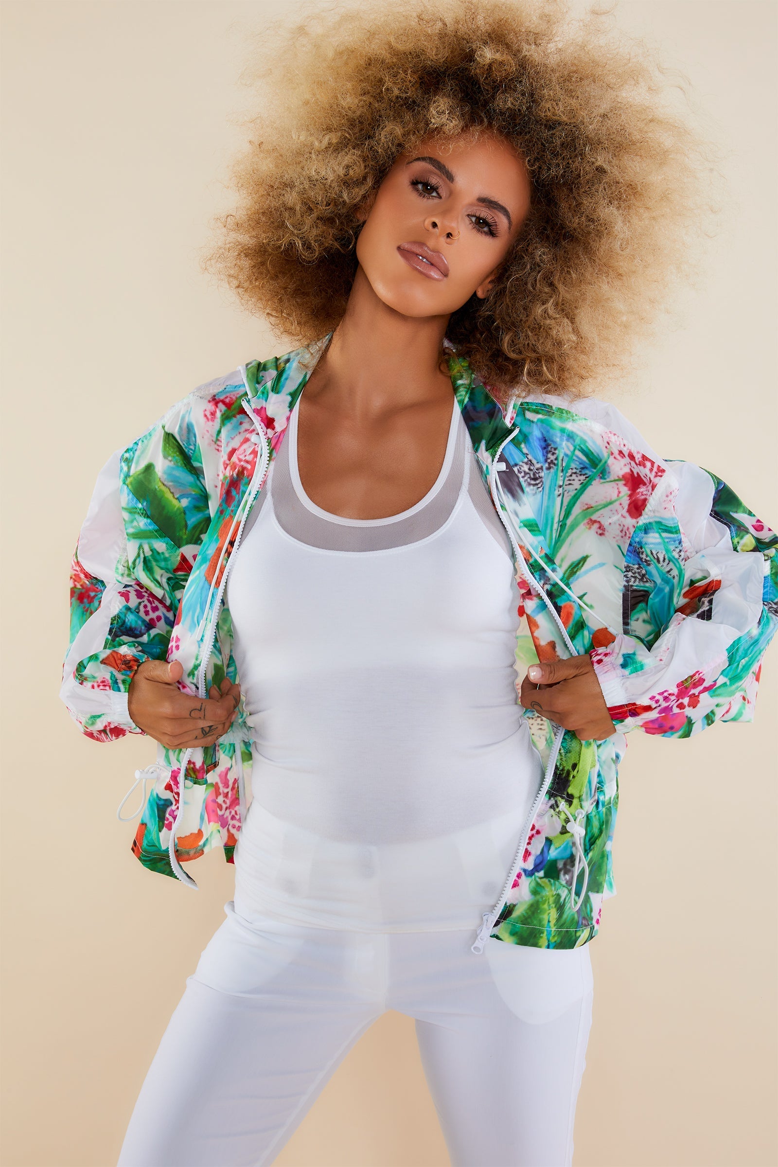 Euphoric Floral Print || Printed August Nylon Jacket