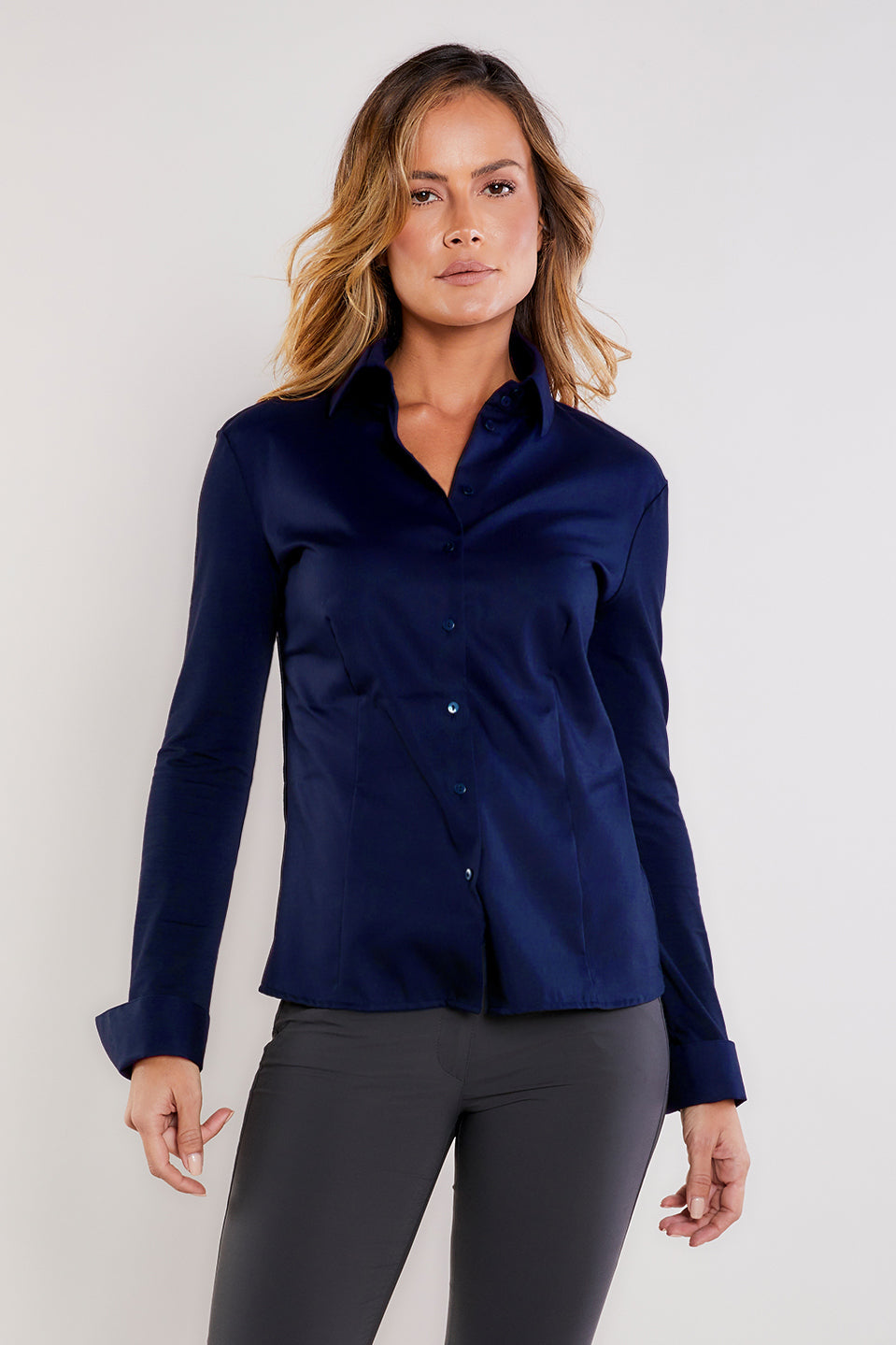 Navy || Alida Button Down Shirt