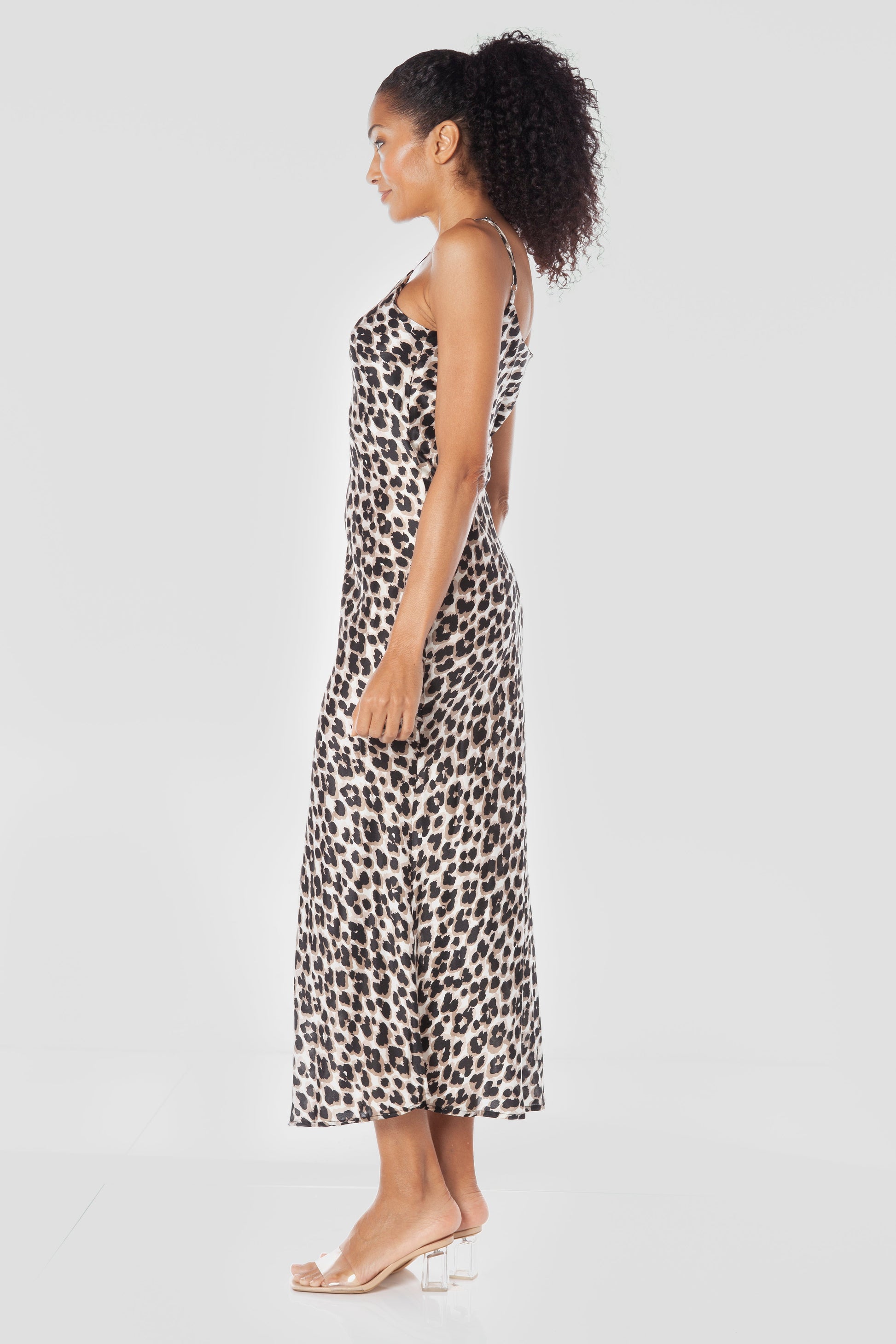 Abstract Cheetah Print || Lucilla Silk Dress