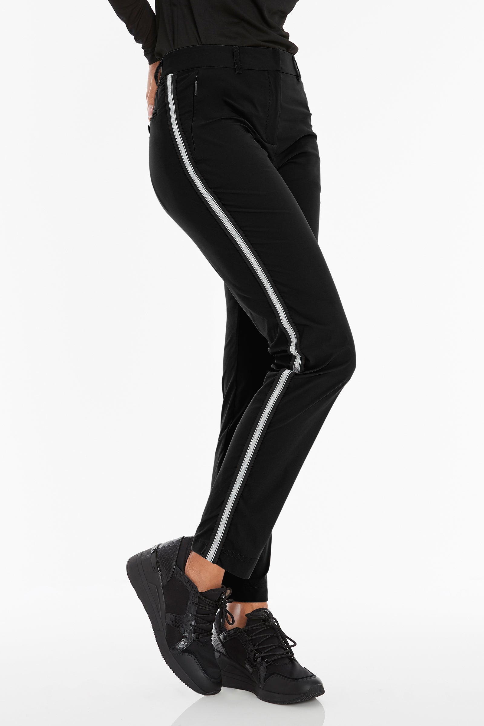 black-with-black-silver-stripe||