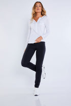 White || Calista Henley Top