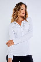 White || Calista Henley Top