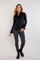 Black || Alida Button Down Poplin Shirt