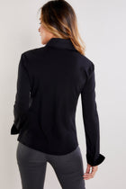 Black || Alida Button Down Poplin Shirt