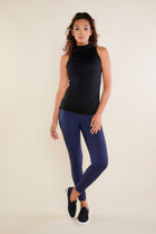 Black || Raleigh Silk Cashmere Mock Neck Sleeveless Top