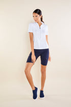 White || Serena Zip Up Mock Neck Top