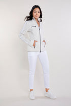 Stone / White || Justine Saira Zip-Up Jacket
