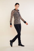 Abstract Cheetah Print || Gem Mesh Top