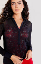 Poppy Floral Print || Gem Mesh Top