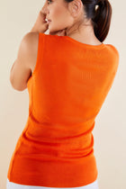Orange || Georgia Silk Cashmere Tank
