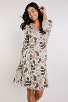 Floral Leaves Print || Ambra Printed Dress