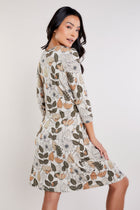 Floral Leaves Print || Ambra Printed Dress