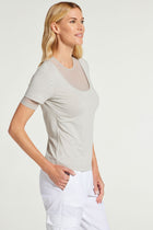 Stone|| Amabella Short Sleeve Top With Mesh