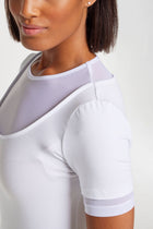 White|| Amabella Short Sleeve Top With Mesh
